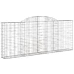 vidaXL Oblúkové gabionové koše 3 ks 300x30x120/140 cm pozink. železo – Obrázok 3