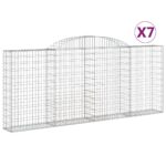 vidaXL Oblúkové gabionové koše 7 ks 300x30x120/140 cm pozink. železo – Obrázok 2