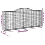 vidaXL Oblúkové gabionové koše 7 ks 300x30x120/140 cm pozink. železo – Obrázok 6