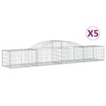vidaXL Oblúkový gabionový kôš 5 ks 300x50x40/60 cm pozinkované železo – Obrázok 2