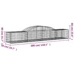 vidaXL Oblúkový gabionový kôš 5 ks 300x50x40/60 cm pozinkované železo – Obrázok 6