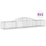 vidaXL Oblúkový gabionový kôš 11 ks 300x50x40/60 cm pozinkované železo – Obrázok 2