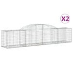 vidaXL Oblúkový gabionový kôš 2 ks 300x50x60/80 cm pozinkované železo – Obrázok 2