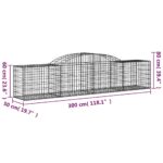 vidaXL Oblúkový gabionový kôš 4 ks 300x50x60/80 cm pozinkované železo – Obrázok 6
