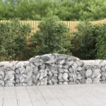 vidaXL Oblúkový gabionový kôš 5 ks 300x50x60/80 cm pozinkované železo