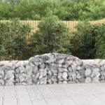 vidaXL Oblúkový gabionový kôš 12 ks 300x50x60/80 cm pozinkované železo