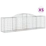 vidaXL Oblúkové gabionové koše 5 ks 300x50x80/100cm pozinkované železo – Obrázok 2