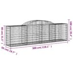 vidaXL Oblúkové gabionové koše 5 ks 300x50x80/100cm pozinkované železo – Obrázok 6
