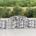 vidaXL Oblúkové gabionové koše 9 ks 300x50x80/100cm pozinkované železo