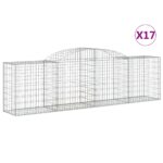 vidaXL Oblúkové gabionové koše 17ks 300x50x80/100cm pozinkované železo – Obrázok 2