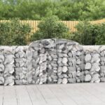 vidaXL Oblúkové gabiónové koše 6ks 300x50x100/120cm pozinkované železo