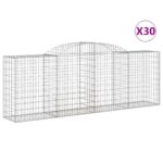 vidaXL Oblúkové gabiónové koše 30 ks 300x50x100/120cm pozinkov. železo – Obrázok 2