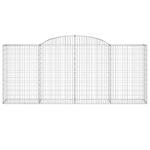 vidaXL Oblúkové gabionové koše 3 ks 300x50x120/140 cm pozink. železo – Obrázok 4