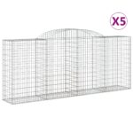 vidaXL Oblúkové gabionové koše 5 ks 300x50x120/140 cm pozink. železo – Obrázok 2