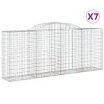 vidaXL Oblúkové gabionové koše 7 ks 300x50x120/140 cm pozink. železo – Obrázok 2