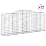 vidaXL Oblúkové gabionové koše 12 ks 300x50x120/140 cm pozink. železo – Obrázok 2