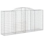 vidaXL Oblúkové gabionové koše 8 ks 300x50x140/160 cm pozink. železo – Obrázok 3