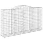 vidaXL Oblúkové gabiónové koše 4ks 300x50x160/180cm pozinkované železo – Obrázok 3