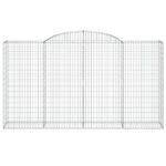 vidaXL Oblúkové gabiónové koše 5ks 300x50x160/180cm pozinkované železo – Obrázok 4