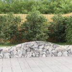 vidaXL Oblúkový gabionový kôš 4 ks 400x30x40/60 cm pozinkované železo