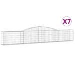 vidaXL Oblúkový gabionový kôš 7 ks 400x30x60/80 cm pozinkované železo – Obrázok 2