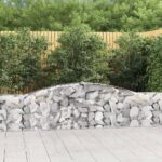 vidaXL Oblúkový gabionový kôš 7 ks 400x30x60/80 cm pozinkované železo