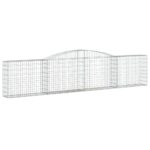 vidaXL Oblúkové gabionové koše 6 ks 400x30x80/100cm pozinkované železo – Obrázok 3