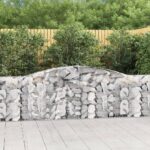 vidaXL Oblúkové gabionové koše 6 ks 400x30x80/100cm pozinkované železo