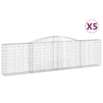 vidaXL Oblúkové gabiónové koše 5 ks 400x30x100/120cm pozinkov. železo – Obrázok 2