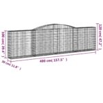 vidaXL Oblúkové gabiónové koše 5 ks 400x30x100/120cm pozinkov. železo – Obrázok 6