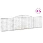 vidaXL Oblúkové gabiónové koše 6ks 400x30x100/120cm pozinkované železo – Obrázok 2