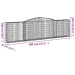 vidaXL Oblúkové gabiónové koše 6ks 400x30x100/120cm pozinkované železo – Obrázok 6
