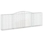 vidaXL Oblúkové gabionové koše 4 ks 400x30x120/140 cm pozink. železo – Obrázok 3