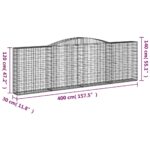 vidaXL Oblúkové gabionové koše 4 ks 400x30x120/140 cm pozink. železo – Obrázok 6
