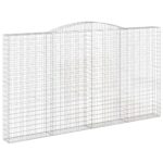 vidaXL Oblúkový gabionový kôš 2 ks 400x30x220/240cm pozinkované železo – Obrázok 3