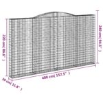 vidaXL Oblúkový gabionový kôš 2 ks 400x30x220/240cm pozinkované železo – Obrázok 6