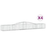vidaXL Oblúkový gabionový kôš 4 ks 400x50x40/60 cm pozinkované železo – Obrázok 2