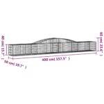 vidaXL Oblúkový gabionový kôš 10 ks 400x50x40/60 cm pozinkované železo – Obrázok 6