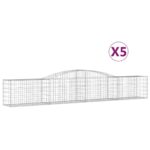 vidaXL Oblúkový gabionový kôš 5 ks 400x50x60/80 cm pozinkované železo – Obrázok 2