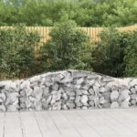 vidaXL Oblúkový gabionový kôš 5 ks 400x50x60/80 cm pozinkované železo
