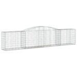 vidaXL Oblúkové gabionové koše 8 cm 400x50x80/100cm pozinkované železo – Obrázok 3