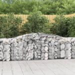 vidaXL Oblúkové gabionové koše 9 ks 400x50x80/100cm pozinkované železo