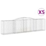 vidaXL Oblúkové gabiónové koše 5 ks 400x50x100/120cm pozinkov. železo – Obrázok 2