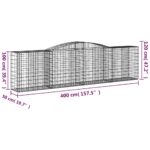 vidaXL Oblúkové gabiónové koše 5 ks 400x50x100/120cm pozinkov. železo – Obrázok 6