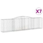 vidaXL Oblúkové gabiónové koše 7ks 400x50x100/120cm pozinkované železo – Obrázok 2
