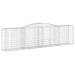 vidaXL Oblúkové gabiónové koše 7ks 400x50x100/120cm pozinkované železo – Obrázok 3