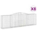 vidaXL Oblúkové gabionové koše 8 ks 400x50x120/140 cm pozink. železo – Obrázok 2