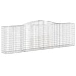 vidaXL Oblúkové gabionové koše 8 ks 400x50x120/140 cm pozink. železo – Obrázok 3