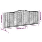 vidaXL Oblúkové gabionové koše 4 ks 400x50x140/160 cm pozink. železo – Obrázok 6