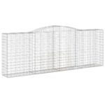 vidaXL Oblúkové gabionové koše 6 ks 400x50x140/160 cm pozink. železo – Obrázok 3